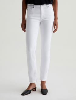 Mari White Mid-Rise Slim Straight WOMENS BOTTOMS Photo 3