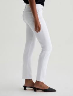 Mari White Mid-Rise Slim Straight WOMENS BOTTOMS Photo 5