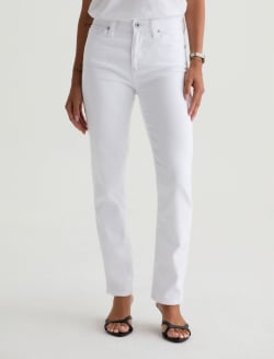 Mari Crop Gallery White Mid-Rise Slim Straight WOMENS BOTTOMS Photo 10