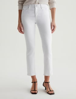 Mari Crop Gallery White Mid-Rise Slim Straight WOMENS BOTTOMS Photo 3