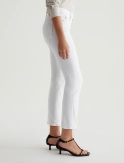 Mari Crop Gallery White Mid-Rise Slim Straight WOMENS BOTTOMS Photo 5