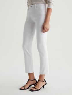 Mari Crop Gallery White Mid-Rise Slim Straight WOMENS BOTTOMS Photo 6