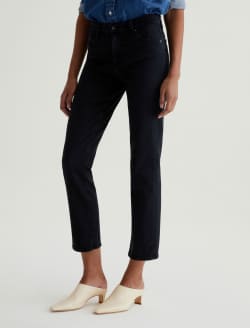 Mari Crop Sulfur Black Mid-Rise Slim Straight WOMENS BOTTOMS Photo 6