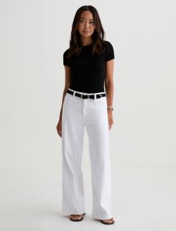 Saige Wide Leg Crop Gallery White Mid-Rise Wide Leg WOMENS BOTTOMS Photo 9
