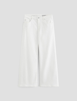 Saige Wide Leg Crop Gallery White Mid-Rise Wide Leg WOMENS BOTTOMS Photo 1