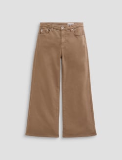 Saige Wide Leg Crop Jean Melange Stone Mid-Rise Fit WOMENS BOTTOMS Photo 1