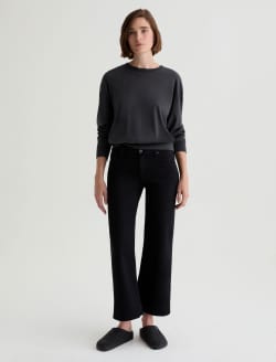 Saige Wide Leg Crop Super Black Mid-Rise Fit WOMENS BOTTOMS Photo 2