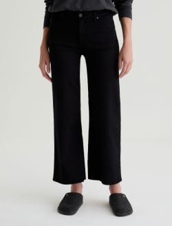 Saige Wide Leg Crop Super Black Mid-Rise Fit WOMENS BOTTOMS Photo 3