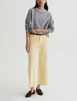 Saige Wide Leg Crop Jean Sunlight Yellow Mid-Rise Ankle Fit WOMENS BOTTOMS Photo 2