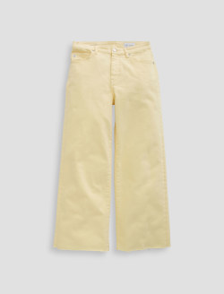 Saige Wide Leg Crop Jean Sunlight Yellow Mid-Rise Ankle Fit WOMENS BOTTOMS Photo 1