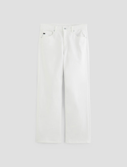 Brinley Crop Gallery White Mid-Rise Straight WOMENS BOTTOMS Photo 1