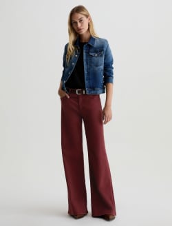 Saige Wide Leg Cranberry Mid-Rise Fit WOMENS BOTTOMS Photo 2