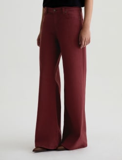 Saige Wide Leg Cranberry Mid-Rise Fit WOMENS BOTTOMS Photo 6