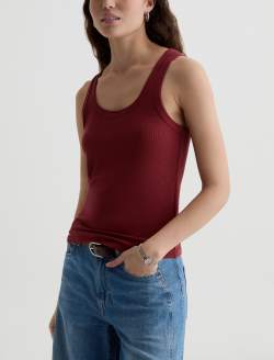 Ashley Tank Adobe Clay Essentials Rib Knit  WOMENS TOPS Photo 7