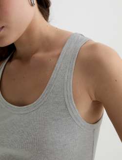 Ashley Tank Heather Grey Essentials Rib Knit  WOMENS TOPS Photo 6