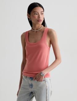 Ashley Tank Orange Spritz Essential Rib Knit WOMENS TOPS Photo 7