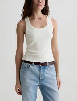 Ashley Tank Powder Essentials Rib Knit  WOMENS TOPS Photo 2