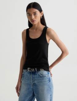 Ashley Tank Super Black Essentials Rib Knit  WOMENS TOPS Photo 7