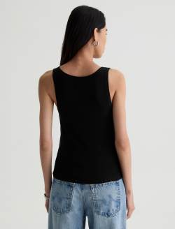 Ashley Tank Super Black Essentials Rib Knit  WOMENS TOPS Photo 8