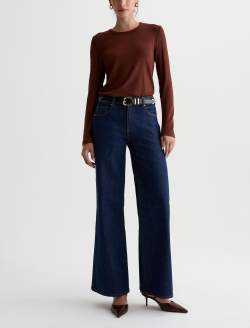 Julia Long Sleeve Chestnut Essentials Rib Top WOMENS TOPS Photo 5