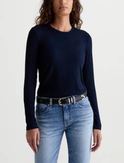 Julia Long Sleeve Deep Trenches Essentials Rib Top WOMENS TOPS Photo 2