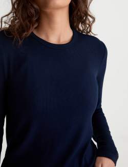 Julia Long Sleeve Deep Trenches Essentials Rib Top WOMENS TOPS Photo 3