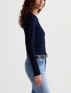 Julia Long Sleeve Deep Trenches Essentials Rib Top WOMENS TOPS Photo 4