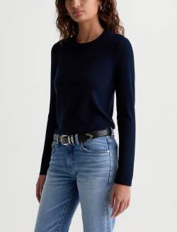 Julia Long Sleeve Deep Trenches Essentials Rib Top WOMENS TOPS Photo 7