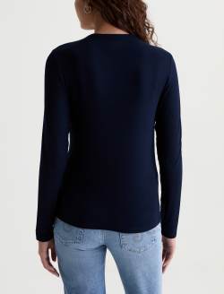 Julia Long Sleeve Deep Trenches Essentials Rib Top WOMENS TOPS Photo 8