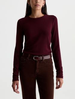 Julia Long Sleeve Jazz Berry Essentials Rib Top WOMENS TOPS Photo 2