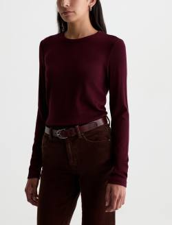 Julia Long Sleeve Jazz Berry Essentials Rib Top WOMENS TOPS Photo 7