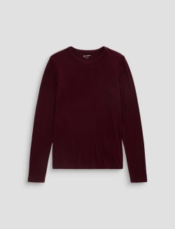 Julia Long Sleeve Jazz Berry Essentials Rib Top WOMENS TOPS Photo 1