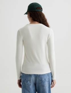 Julia Long Sleeve Powder Essentials Rib Top WOMENS TOPS Photo 8