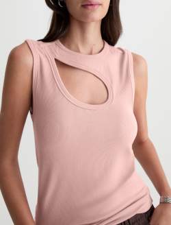 Miah Top Sparkling Rose Cut-Out Tank WOMENS TOPS Photo 3