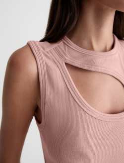 Miah Top Sparkling Rose Cut-Out Tank WOMENS TOPS Photo 6