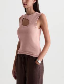 Miah Top Sparkling Rose Cut-Out Tank WOMENS TOPS Photo 7