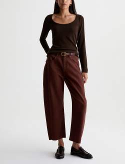 Giah Long Sleeve Burnt Umber Essential Scoop Neck WOMENS TOPS Photo 5
