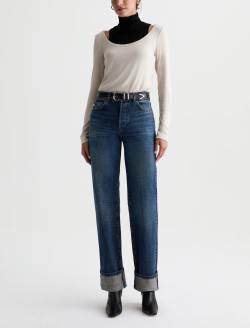 Giah Long Sleeve Heather Oatmilk Essential Scoop Neck WOMENS TOPS Photo 5