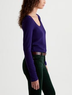 Giah Long Sleeve Violet Vibe Essential Scoop Neck WOMENS TOPS Photo 4