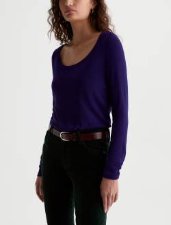 Giah Long Sleeve Violet Vibe Essential Scoop Neck WOMENS TOPS Photo 7