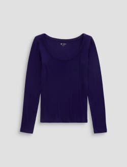 Giah Long Sleeve Violet Vibe Essential Scoop Neck WOMENS TOPS Photo 1