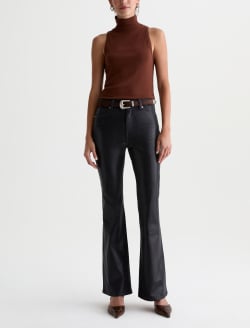 Faey Sleeveless Turtleneck Chestnut Essentials Rib Knit WOMENS TOPS Photo 5