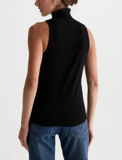 Faey Sleeveless Turtleneck Super Black Essentials Rib Knit WOMENS TOPS Photo 8