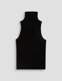 Faey Sleeveless Turtleneck Super Black Essentials Rib Knit WOMENS TOPS Photo 1