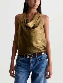 Kacey Top Wild Light Draped Neck Sleeveless Blouse WOMENS TOPS Photo 2