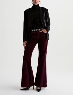 Chels Velvet Turtleneck Wild Lines Slim Rib Knit WOMENS TOPS Photo 5