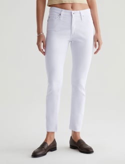 Farrah Skinny Ankle White Mid-Rise Skinny Ankle AG Cloud Soft Denim™ WOMENS BOTTOMS Photo 2