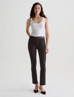 Mari Leatherette Super Black Mid-Rise Slim Straight WOMENS BOTTOMS Photo 2