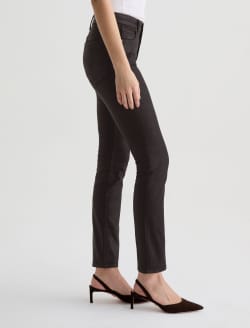 Mari Leatherette Super Black Mid-Rise Slim Straight WOMENS BOTTOMS Photo 5
