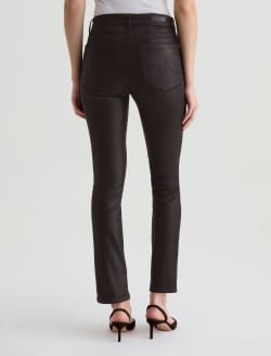 Mari Leatherette Super Black Mid-Rise Slim Straight WOMENS BOTTOMS Photo 8
